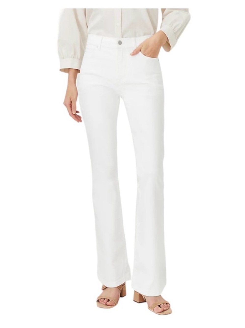 Ann Taylor Size 4 White The Slim Boot Jeans